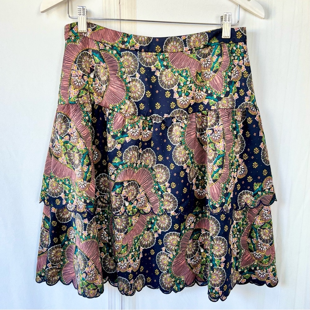 Point Sur (J.Crew) Tiered Scalloped Hem Skirt - Picture 2 of 11